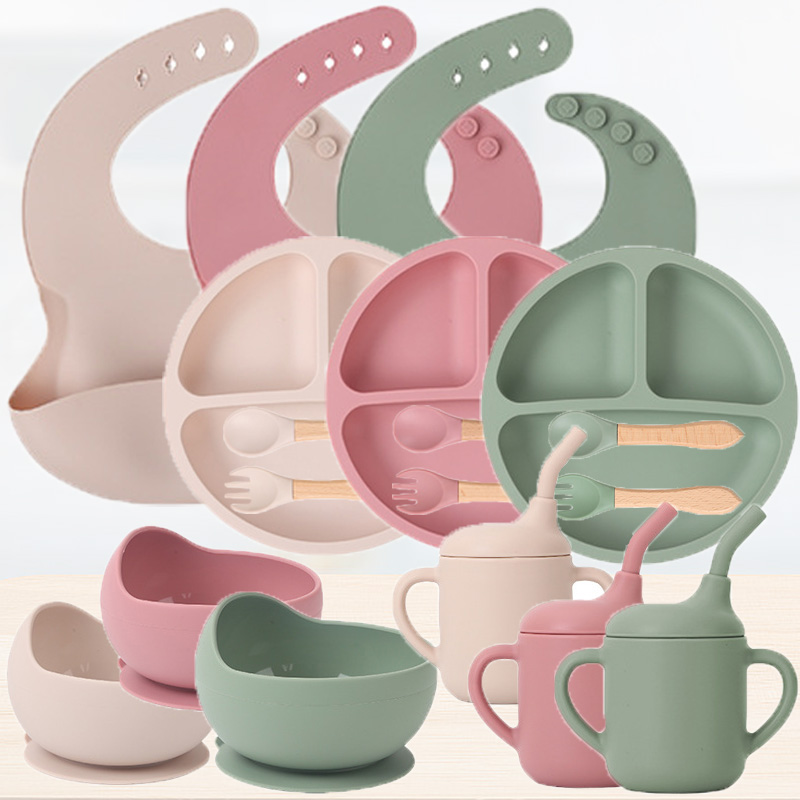 Baby 1 Year Food - Набор детской силиконовой посуды, 1/2/3/5 шт.
