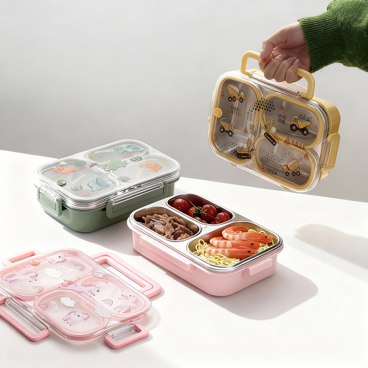 Baby Food Container - Большой детский ланч-бокс с ручкой, портативный,